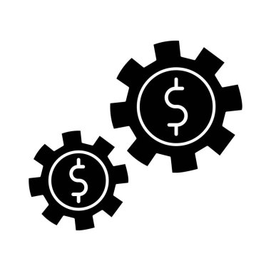 Mal varlığı siyah kabartma simgesi. İş mekanizması, bütçe yönetimi, finansal yatırımlar. Ekonomi, ticari strateji. Beyaz uzayda siluet sembolü. Vektör izole illüstrasyonu