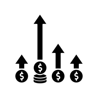 Rekabetçi kenar simgesi. Piyasa liderliği, şirket fırsatı. Kazanma stratejisi, avantaj, iş başarısı. Beyaz uzayda siluet sembolü. Vektör izole illüstrasyonu