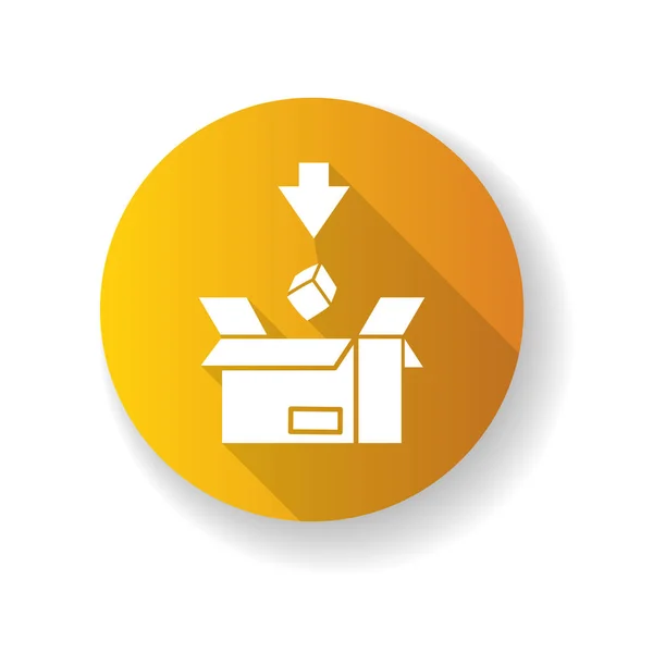 노란색 디자인의 그림자 아이콘을 내용물 우편물 서비스 실루엣 Rgb — 스톡 벡터
