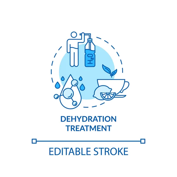 Ikona Koncepce Dehydratace Tyrkysové Terapie Obnovit Rovnováhu Vody Lidském Těle — Stockový vektor