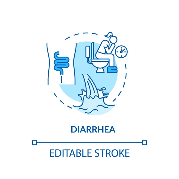 Diarrea Icona Concetto Turchese Sgabello Acquoso Problemi Digestivi Malattia Malattia — Vettoriale Stock