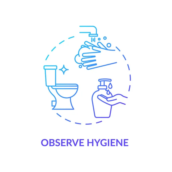 Observe Hygiene Blue Concept Icon Virus Infection Precaution Washing Hand — Stock Vector