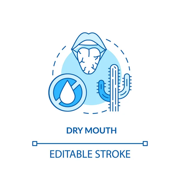 Boca Seca Icono Concepto Turquesa Signo Deshidratación Problema Oral Falta — Archivo Imágenes Vectoriales