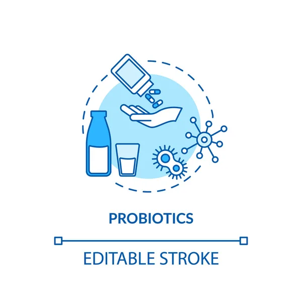 Probiotika Türkisfarbenes Konzeptsymbol Gute Bakterien Für Die Darmflora Nahrungsergänzungsmittel Zur — Stockvektor