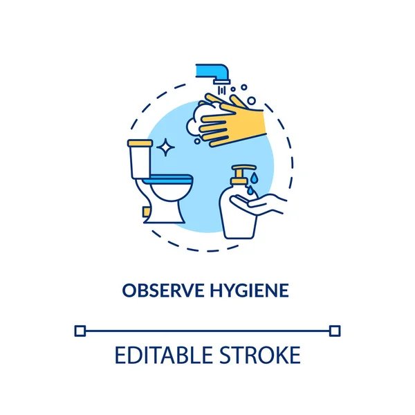 Observe Icono Del Concepto Higiene Precaución Infección Viral Lavarse Mano — Archivo Imágenes Vectoriales