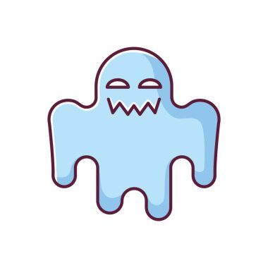 Korku filmi mavi RGB renk simgesi. Ürkütücü film türü, ürpertici hayalet hikayesi. Paranormal canavarların olduğu popüler sinema kategorisi. Ürkütücü hayalet izole edilmiş vektör çizimi