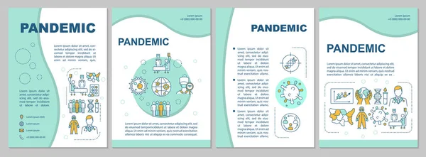 Modelo Brochura Pandémica Epidemia Coronavírus Transmissão Doença Folheto Brochura Impressão — Vetor de Stock