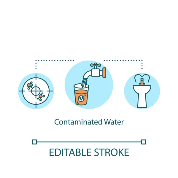Icône Concept Eau Contaminée Liquide Sale Avec Bactéries Microbes Image — Image vectorielle