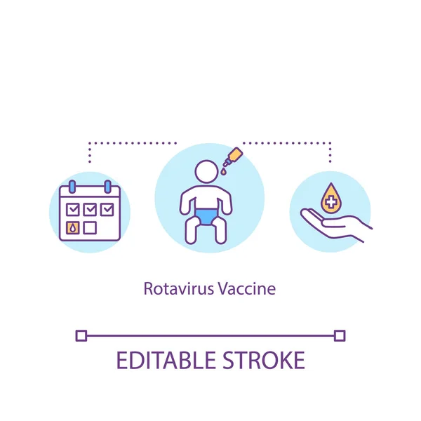 Ikona Koncepce Vakcíny Rotavirus Preventivní Medicína Ochrana Zdraví Myšlenka Očkování — Stockový vektor