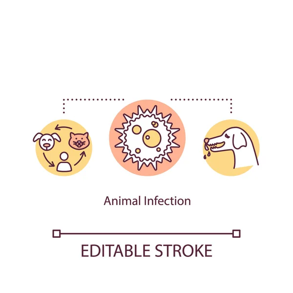 Icono Del Concepto Infección Animal Enfermedad Transmitida Por Mascotas Zoonosis — Vector de stock
