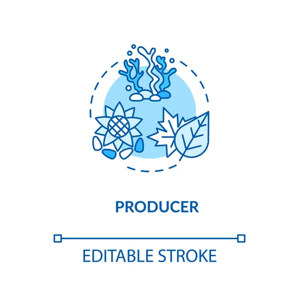 Producenten Concept Icoon Biologische Voedselketen Energie Producerende Organismen Land Waterplanten — Stockvector