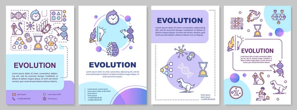 Modelo Brochura Evolução Seleção Natural Deriva Genética Folheto Brochura Impressão — Vetor de Stock