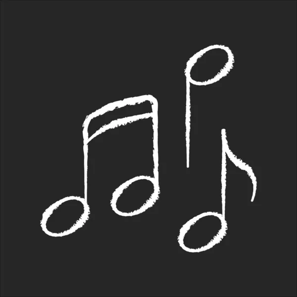 Музыкальная Меловая Белая Икона Черном Фоне Традиционный Жанр Кино Художественная — стоковый вектор