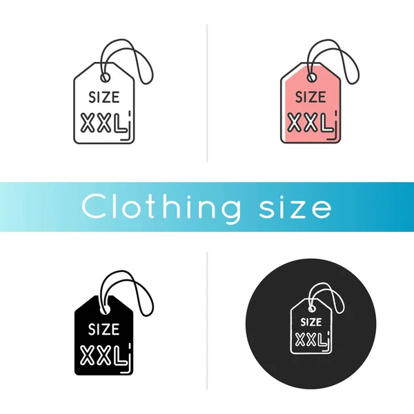 Icône Étiquette Taille Xxl Styles Linéaires Noir Rvb Paramètres Vêtements — Image vectorielle