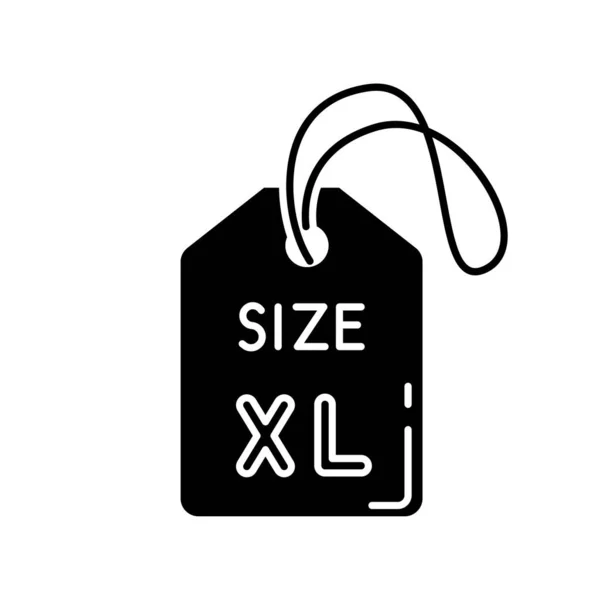 Extra Velká Značka Černá Ikona Glyfu Parametry Oblečení Silueta Symbol — Stockový vektor