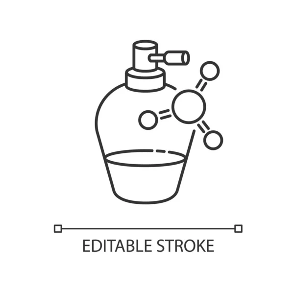 Kératine Liquide Pixel Bouteille Icône Linéaire Parfaite Formule Chimique Avec — Image vectorielle