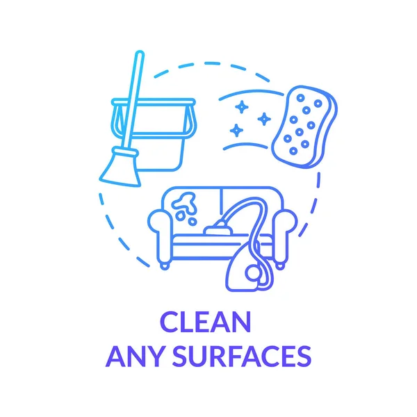 Czyść Dowolne Powierzchnie Ikona Niebieskiej Koncepcji Umyj Meble Sprzątanie Sprzątanie — Wektor stockowy