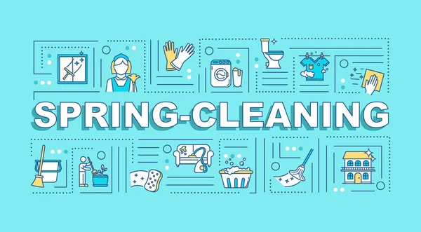 Banner Conceptos Palabras Limpieza Primavera Trabajo Doméstico Temporada Lavar Las — Archivo Imágenes Vectoriales