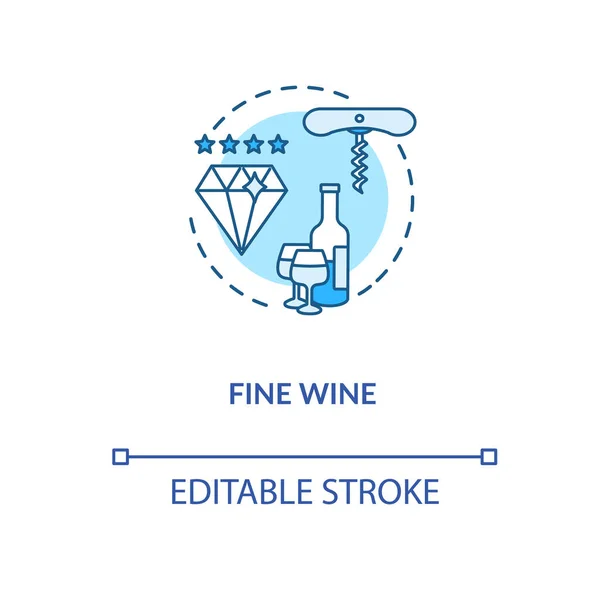 Edle Wein Konzept Ikone Vintage Alkoholgetränk Erstklassige Weinbereitungsidee Dünne Linie — Stockvektor