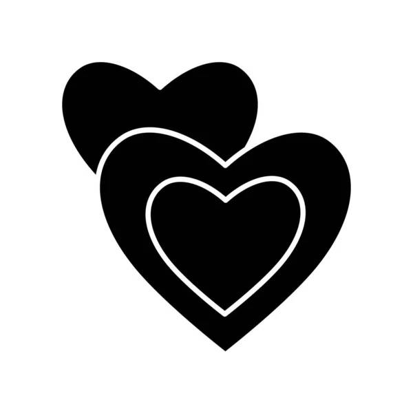 ロマンス黒のグリフアイコン ロマンチックな映画 白い空間にラブストーリーシルエットのシンボル 関係についての人気の映画ジャンル メロドラマ映画 ヒヨコのフリック ハートベクトル絶縁イラスト — ストックベクタ