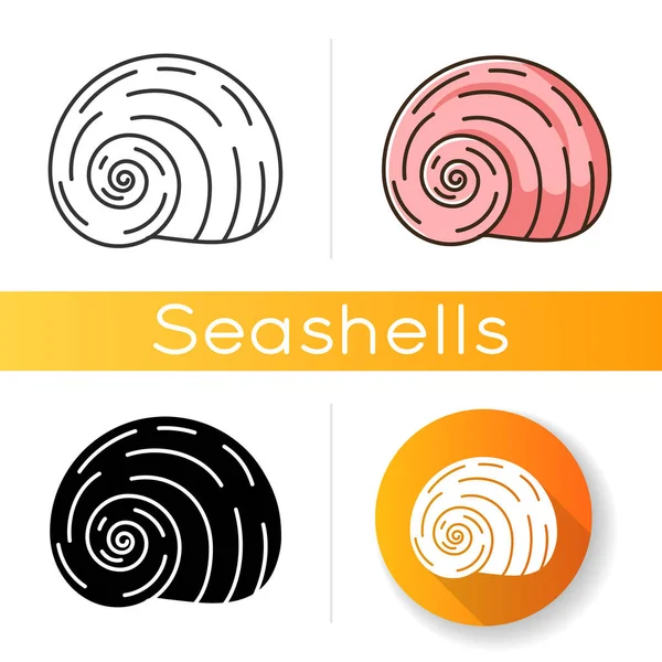 Ikon Glif Hitam Tempurung Spiritual Gastropod Seashell Conchology Silhouette Simbol - Stok Vektor