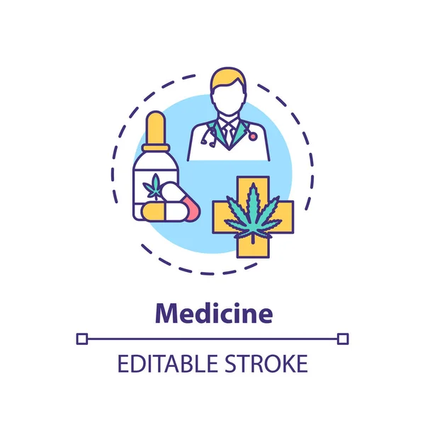 Medizin Ikone Medizinisches Cannabis Mmj Idee Dünne Linie Illustration Marihuanapflanze — Stockvektor