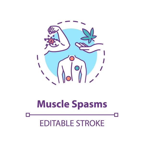 Muscle Spasms Concept Icon Medical Marijuana Good Mmj Side Effect — Stock Vector