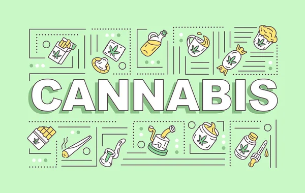 Banner Conceptos Palabras Cannabis Métodos Propósitos Uso Marihuana Infografías Naturales — Vector de stock