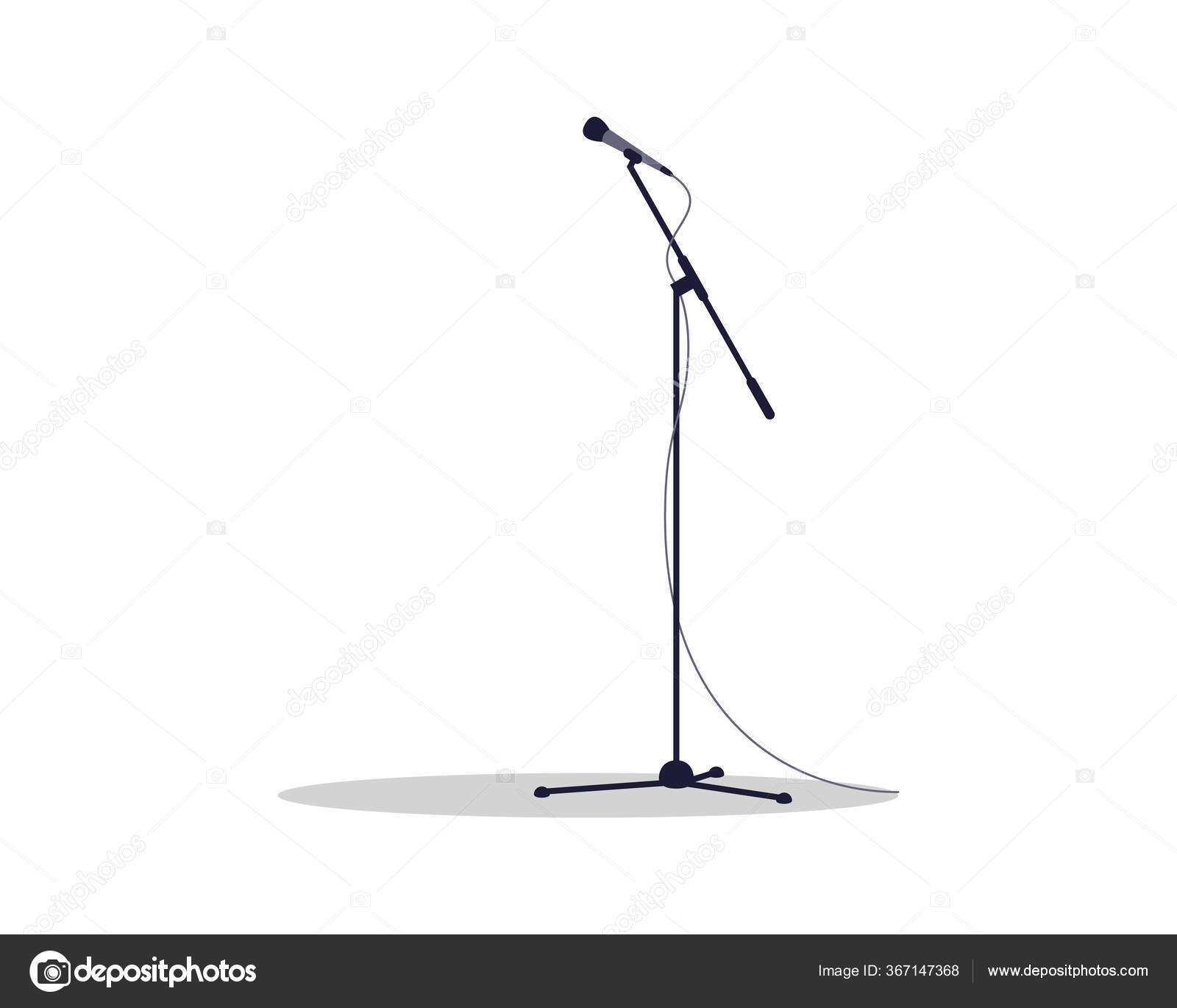 Microphone Stand Semi Flat Rgb Color Vector Illustration Mic Stage Stock  Vector Image by ©bsd #367147368