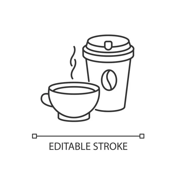 화소는 아이콘입니다 테이크 웨이용 일회용 홍차끓여 먹는다 사용자 일러스트 상징이야 — 스톡 벡터