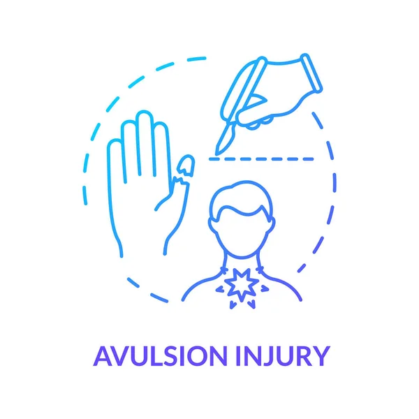 Avulsion Injury Finger Deprivation Concept Icon Trauma Treatment Limb Amputation — Stock Vector