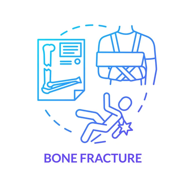 Fracture Cartilage Icône Concept Traumatisme Osseux Traumatologie Diagnostics Aux Rayons — Image vectorielle