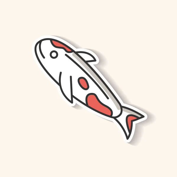 Koi Karpplåster Japansk Fisk Som Tursymbol Exotiska Kinesiska Guldfiskar Djur — Stock vektor