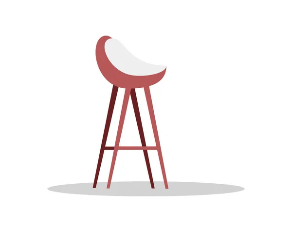 Tabouret Haut Semi Plat Illustration Vectorielle Couleur Rvb Chaise Bar — Image vectorielle