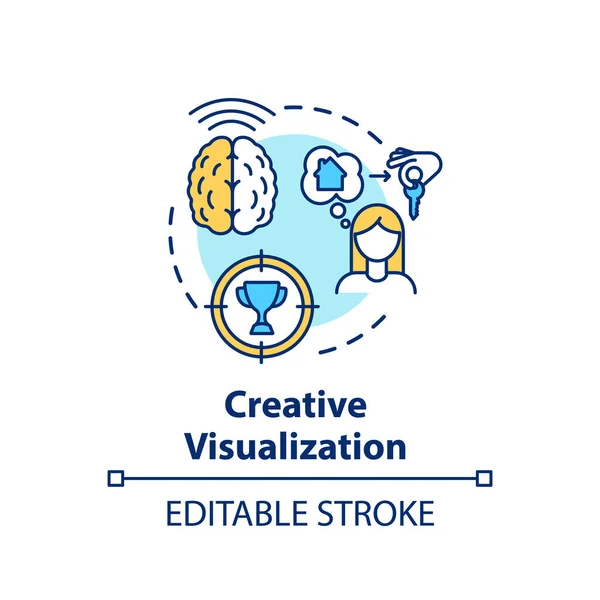 Icono Del Concepto Visualización Creativa Auto Crecimiento Metas Logro Idea — Archivo Imágenes Vectoriales