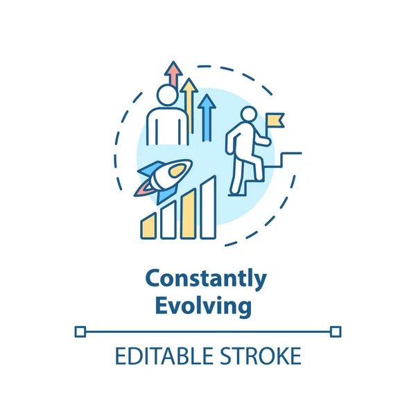 Ícone Conceito Constante Evolução Crescimento Pessoal Ideia Auto Aperfeiçoamento Ilustração —  Vetores de Stock