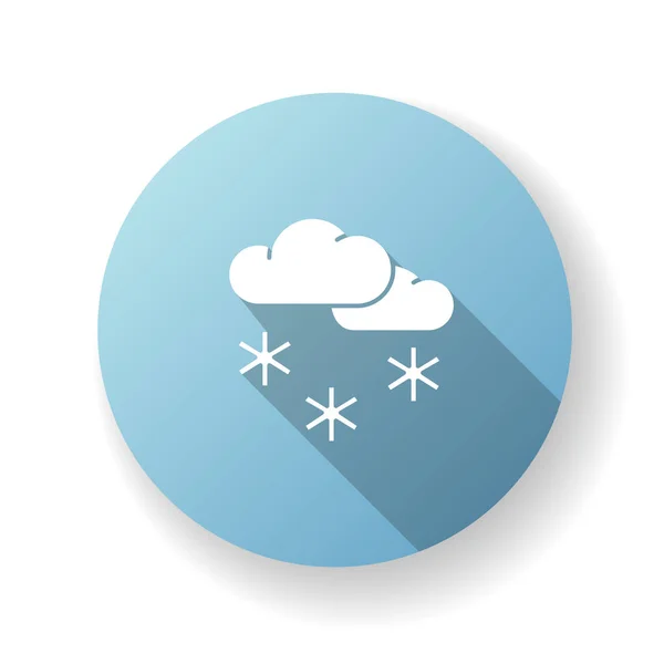 Verstreut Schneeblaue Flache Design Langen Schatten Glyphen Symbol Winterwetter Meteorologie — Stockvektor