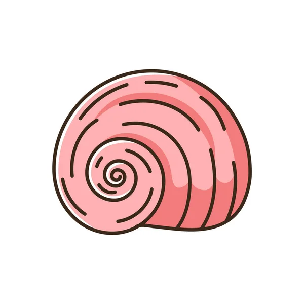 Spiraalvormig Rood Rgb Kleurenpictogram Gastropod Schelp Conchologie Lege Weekdieren Cockleshell — Stockvector