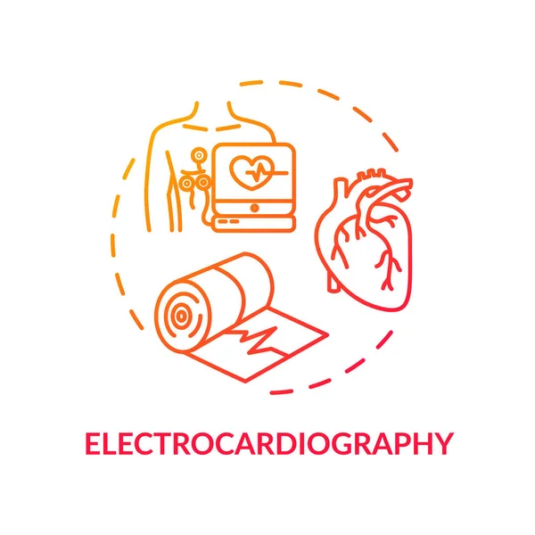 Elektrocardiografie Concept Icoon Hartonderzoek Medisch Onderzoek Idee Dunne Lijn Illustratie — Stockvector