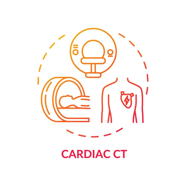 Icona Del Concetto Tac Cardiaca Scansione Raggi Idea Diagnostica Delle — Vettoriale Stock