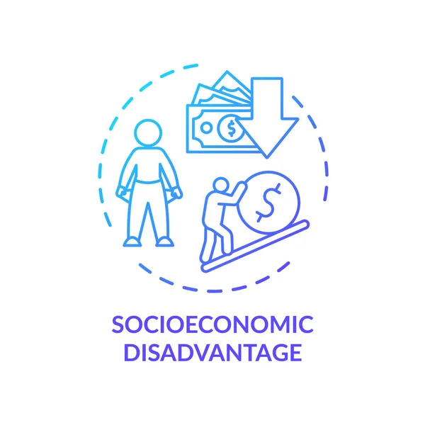 Icono Del Concepto Desventaja Socioeconómica Desigualdad Clases Sociales Idea Bajos — Archivo Imágenes Vectoriales