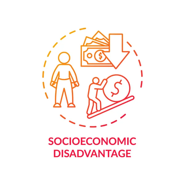 Socioeconomic Disadvantage Concept Icon Social Classes Inequality Low Income Problem — Stock Vector