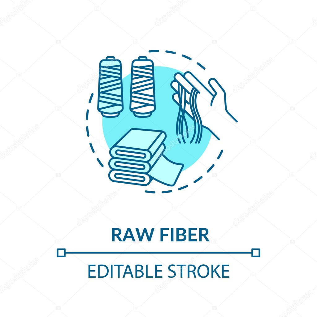 Raw fiber concept icon. Cannabis based textile and fabric materials idea thin line illustration. Cloth and threads from organic marijuana. Vector isolated outline RGB color drawing. Editable stroke