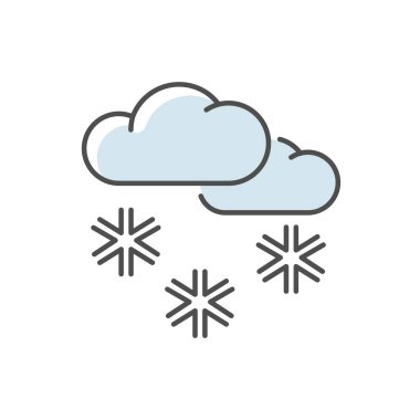 Dağılmış kar mavisi RGB renk simgesi. Kış hava tahmini, meteoroloji. Kış zamanı atmosferik yağış. Bulut yağmurları izole edilmiş vektör çizimleri