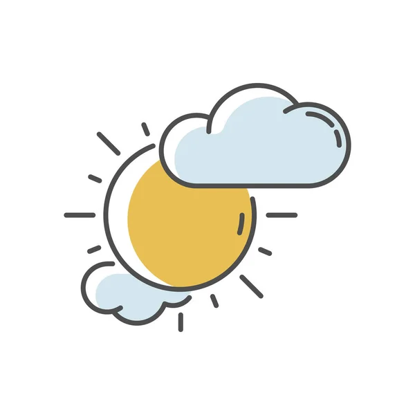Icona Colori Rgb Parzialmente Nuvolosa Previsioni Meteo Diurne Previsioni Meteorologiche — Vettoriale Stock