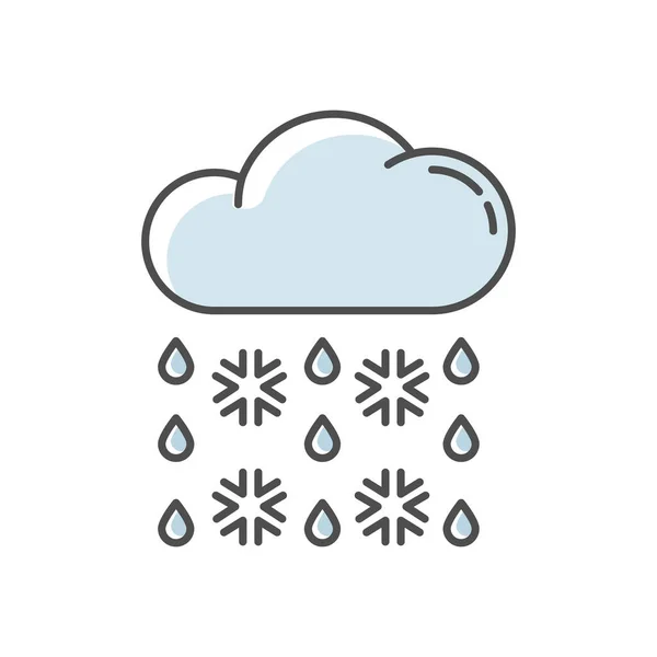 Ciężki Śnieg Niebieska Ikona Koloru Rgb Zimowa Prognoza Pogody Meteorologia — Wektor stockowy