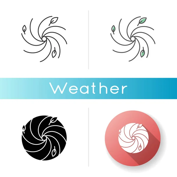 Icona Dell Uragano Stili Lineari Colore Nero Rgb Previsioni Meteorologiche — Vettoriale Stock