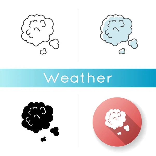 Icône Poussière Dans Air Styles Linéaires Noir Rvb Contamination Environnement — Image vectorielle