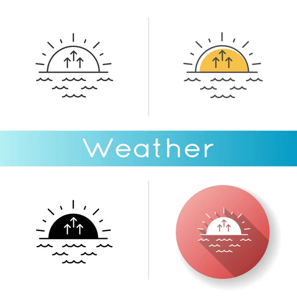 Icône Lever Soleil Styles Linéaires Noir Rvb Soleil Matinal Aube — Image vectorielle