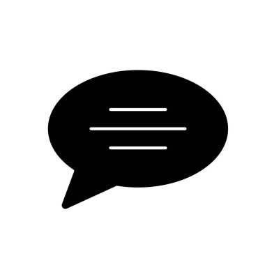 Sohbet baloncuğu siyah kabartma simgesi. Boş konuşma bulutu. Metin alanı olan boş diyalog balonu. Kopyalama alanı olan yorum kutusu. Beyaz uzayda siluet sembolü. Vektör izole illüstrasyonu